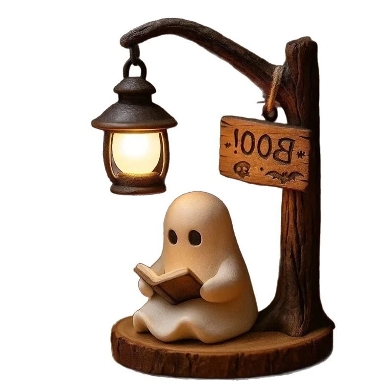JHD European Style Halloween Resin Ghost Night Light, Desktop Atmosphere Table Lamp