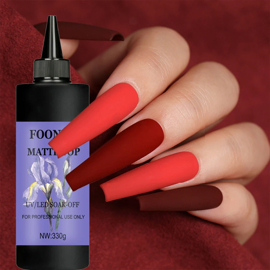 FOONBE 330g No Wipe Top Coat Gel Nail Polish Super Shine Gel Tempered Matte Top Gel Soak Off UV LED Nail Art Foundation Base Gel