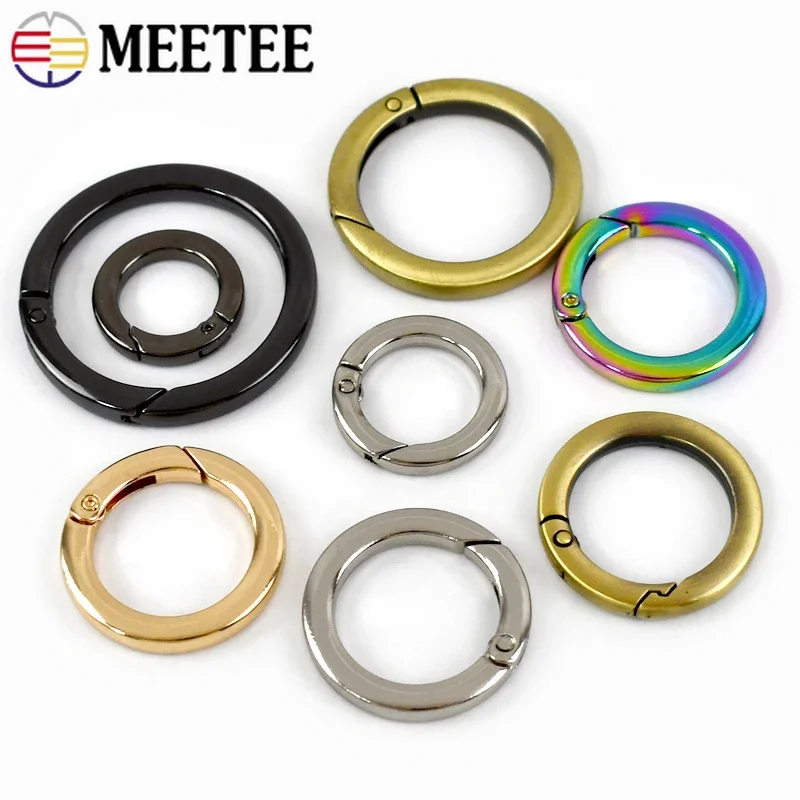 5/10 pz metallo O Ring fibbia per borsa cinghia cinghia cinghia molla grilletto chiusura a scatto portachiavi Clip connettore accessori in pelle fai