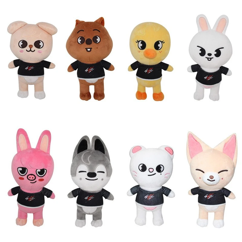 Skzoo 스트레이 키즈 봉제 장난감, 늑대 짱 만화 인형, 동물 봉제 인형, 귀여운 동행, 어린이 성인 팬 선물, 20cm