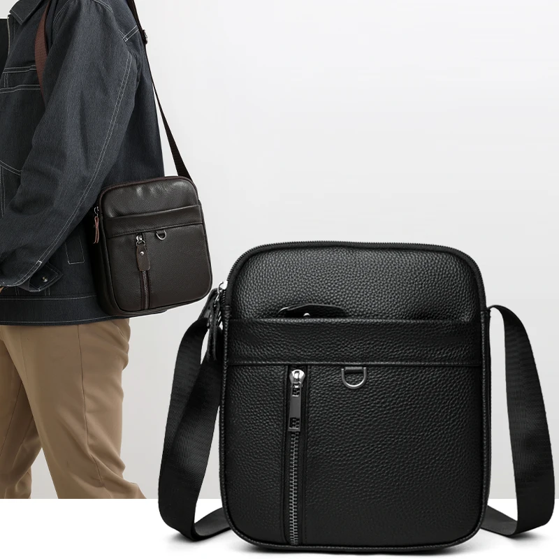 

Fashionable men's leather and cowhide new shoulder bag crossbody bag handbag сумка женская sacoches hommes 가방