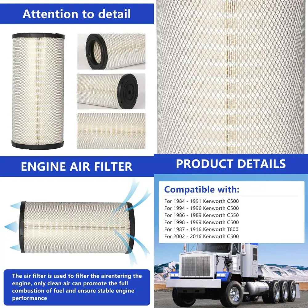 

Воздушный фильтр двигателя для грузовиков Freightliner, Western Star 4900, Peterbilt и KW — подходит для P534816, LAF4816, RS3539, CA8180, DNP5348