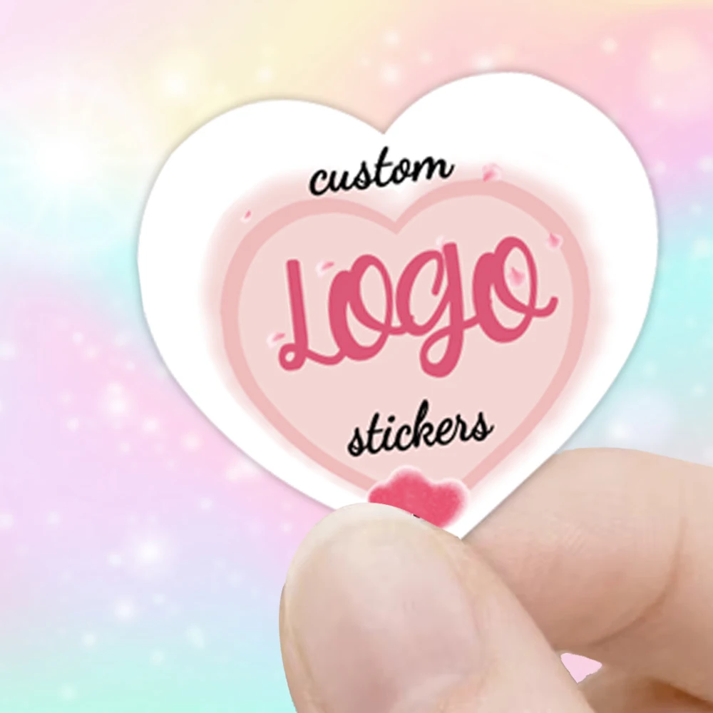 20/40 Stück individuelle Valentinstag-Aufkleber, personalisierbar mit Ihrem eigenen Logo, Herzform, Süßigkeiten-Verpackungsetiketten, Hochzeits-Party-Dekorationen