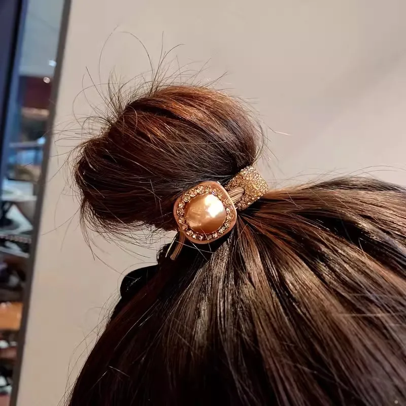 موضة جديدة الكورية نمط سبيكة كريستال الشعر حبل لفتاة النساء الحلو لطيف مطاطا العصابات الشعر ذيل حصان Scrunchies