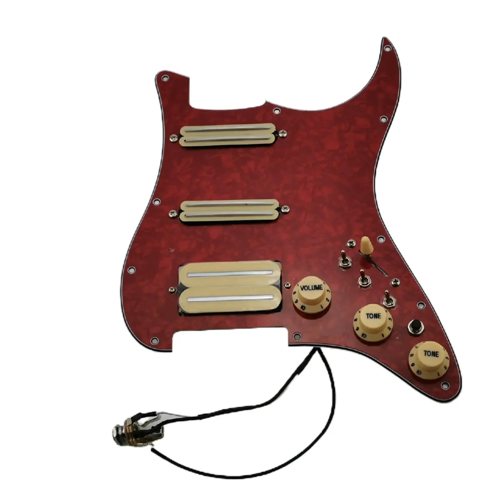 مجموعة أسلاك الجيتار ذات الدفع والسحب المفردة HSS - التقاطات الجيتار Alnico V Humbucker Pickup التقاطات Pickguard مسبقة السلكية