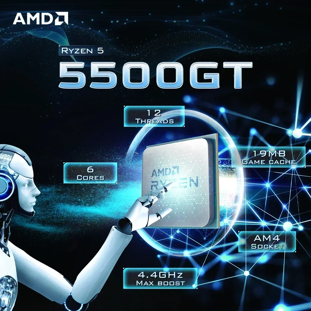 AMD Ryzen 5 5500 Competitive Online Gaming CPU 6 Core 12 Thread 4.2GHz AM4 16MB L3 Cache 65W High FPS Processor No Cooler view 5