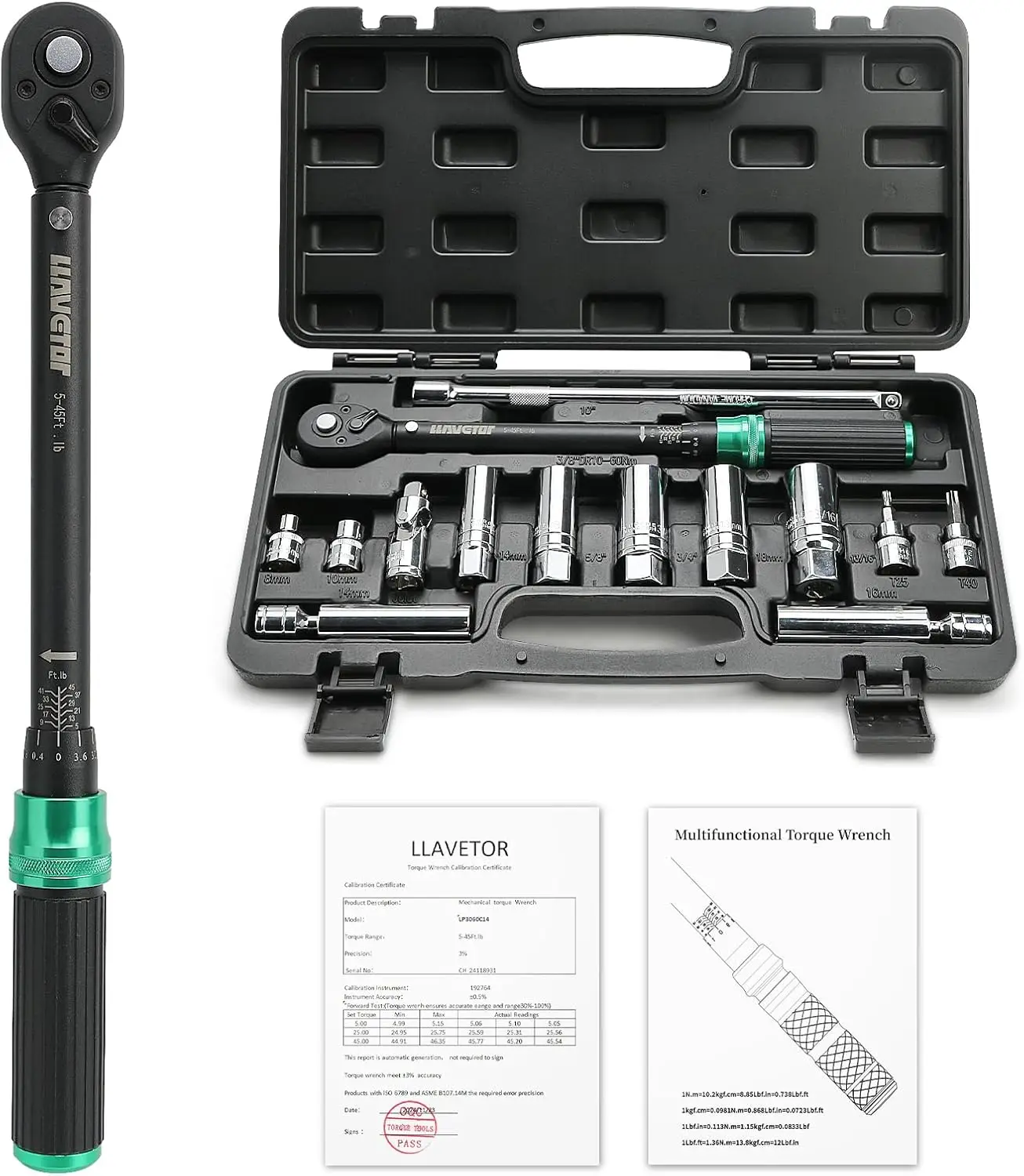 

Набор из 14 предметов: динамометрический ключ 3/8 дюйма, магнитные головки для свечей зажигания с универсальным шарниром и удлинителем для автомобильных инструментов