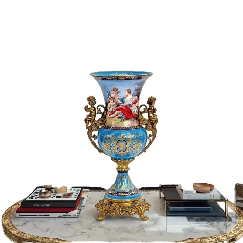 Small antique porcelain vase classical bronze vase