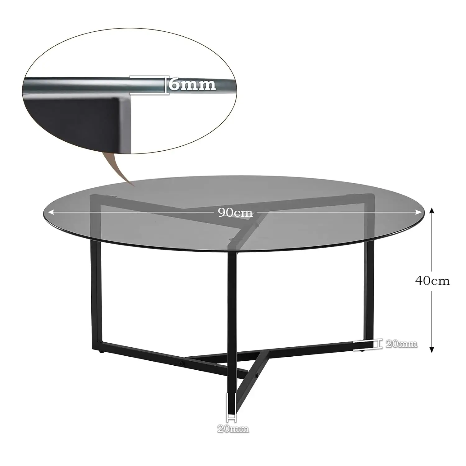 โต๊ะกาแฟกระจกนิรภัยทรงกลม โต๊ะตกแต่งบ้านสไตล์โมเดิร์นพร้อมโครงโลหะ โต๊ะกลางสไตล์มินิมอลสำหรับห้องนั่งเล่น เตียง