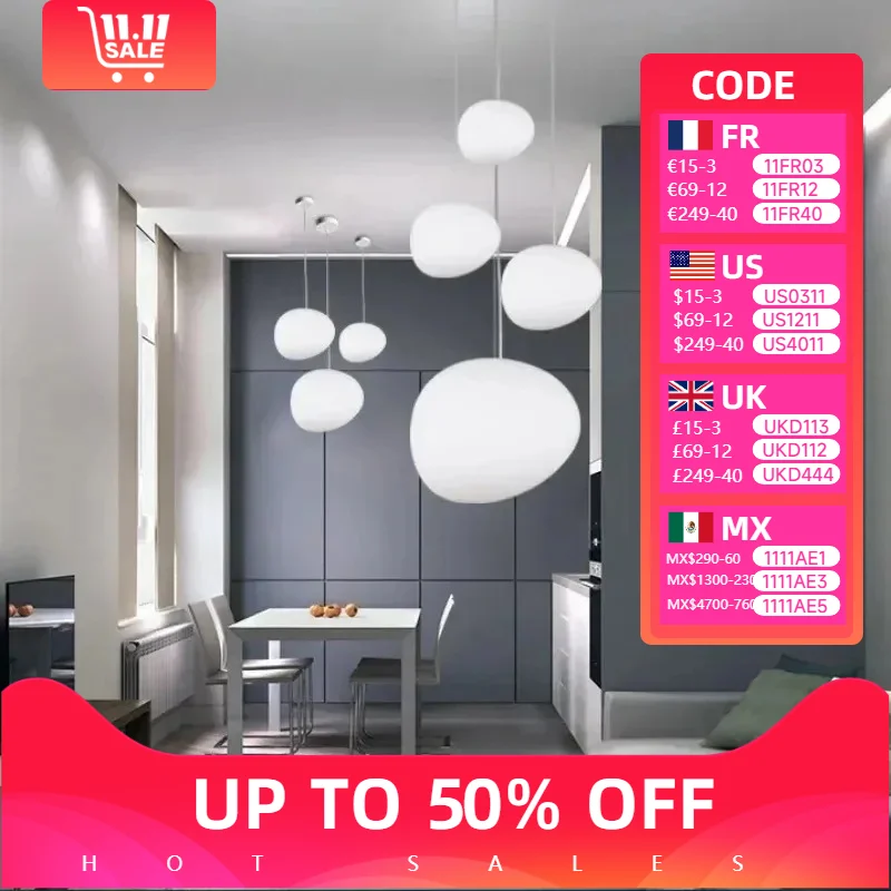 

Итальянская креативная люстра из гальки для гостиной, прикроватная тумбочка, ресторан, гусиное яйцо, дуплексная лестница, подвеска, светодиодные светильники, украшение дома