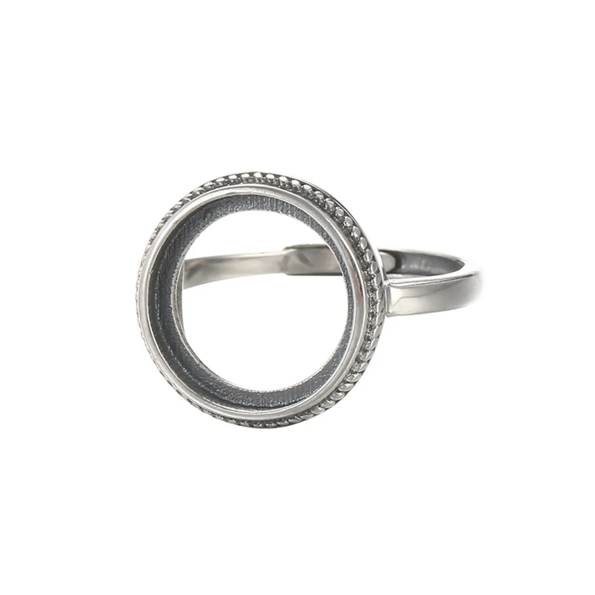 

Ring Blank (13x13mm Round Blank) Adjustable Thai Sterling Silver Ring Base Ring Component