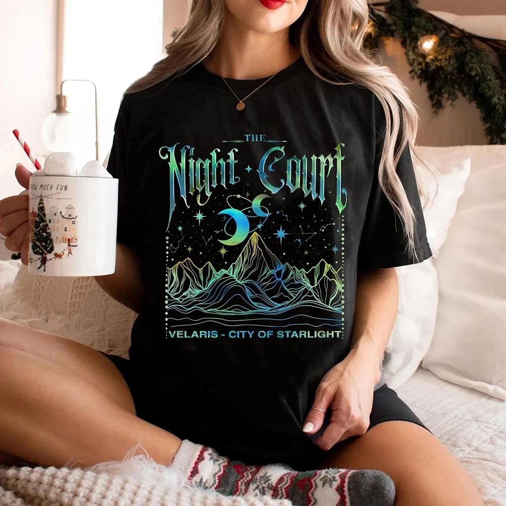 قميص Velaris The Night Court Acotar مريح للنساء هدية محكمة الأحلام الأكاديمية الداكنة للجنسين ملابس خيالية Y2K