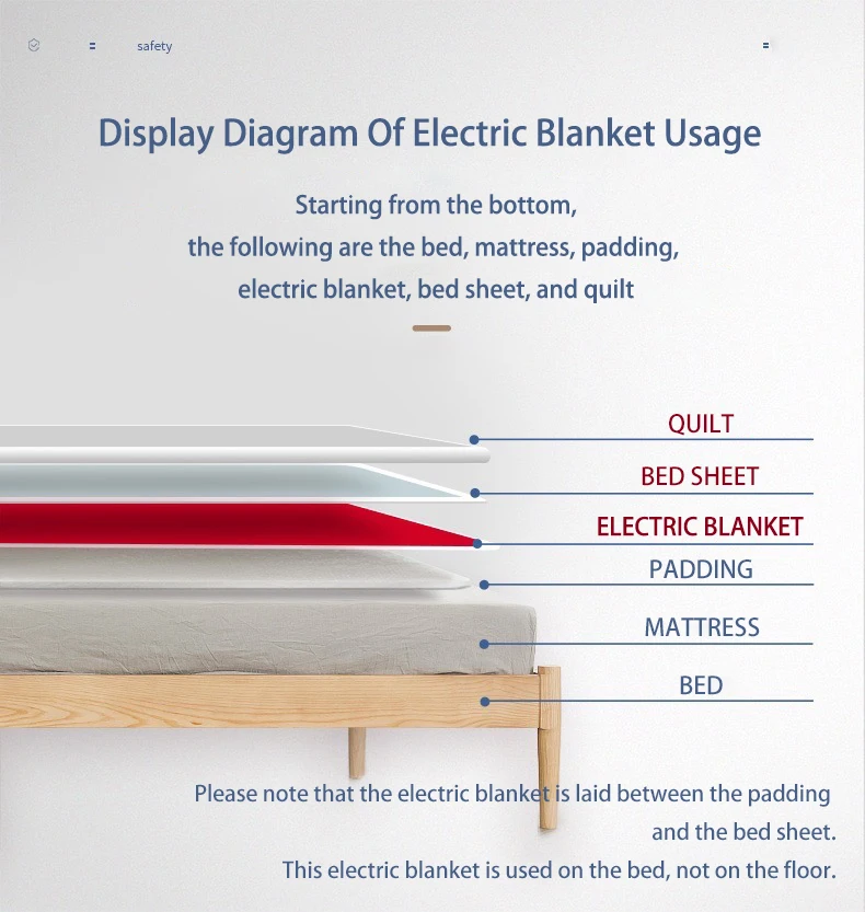 large size silent night premium best quality switch controller heated heating electrical under blanket