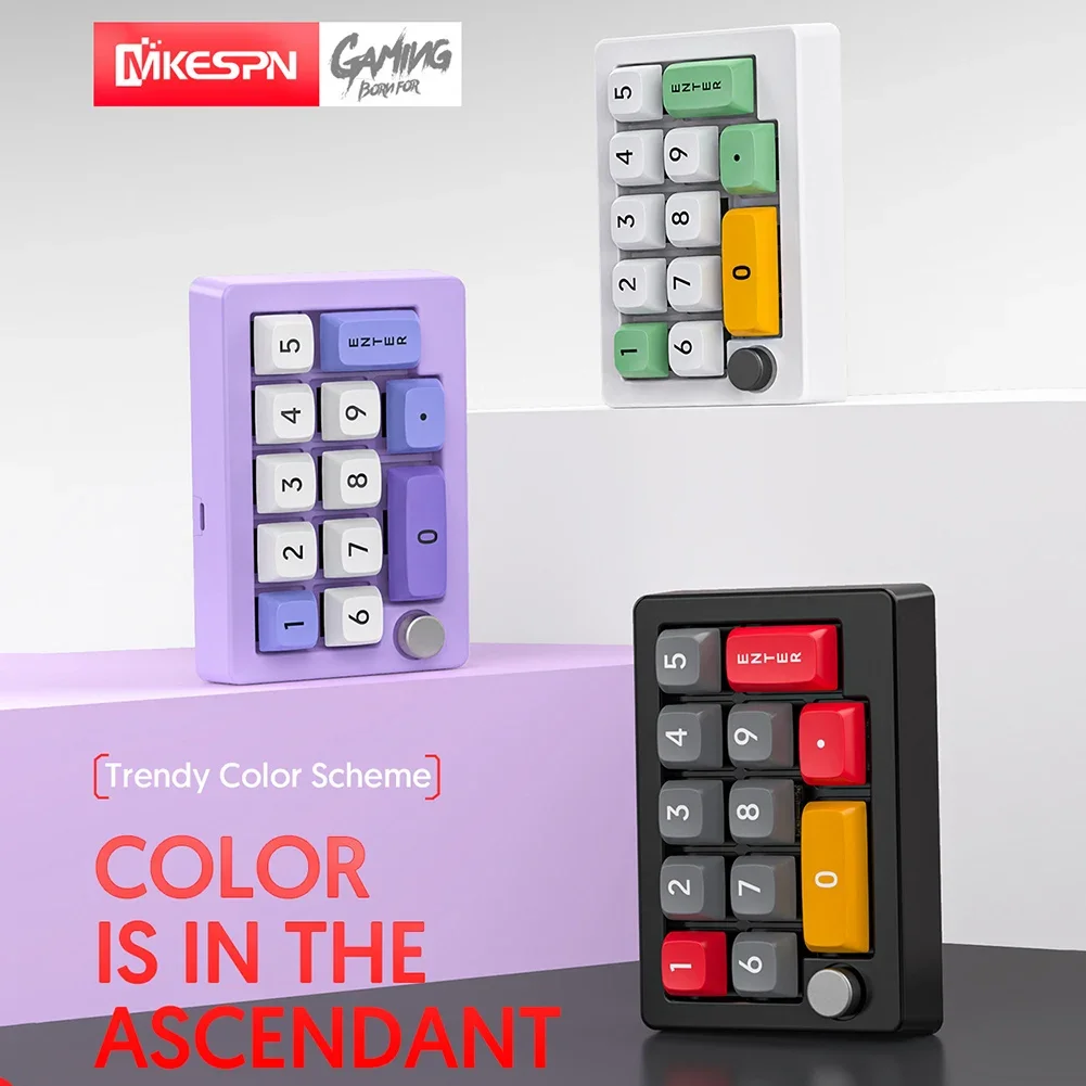 

Mechanical RGB Hot Swappable Wired Mechanical Keyboard With knob Mini Gaming Keyboard 12 Color RGB Light 13 Key Keypad