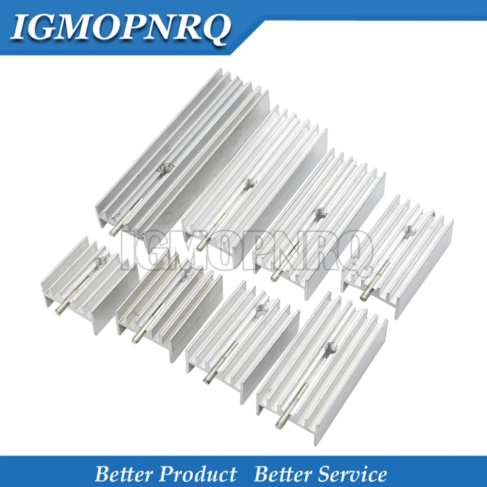 10 stücke weißer Aluminium kühlkörper Kühler 15*10*16/20/22/25/30/40/50mm mit Nadel transistor für bis 220 Transistoren mit Nadel