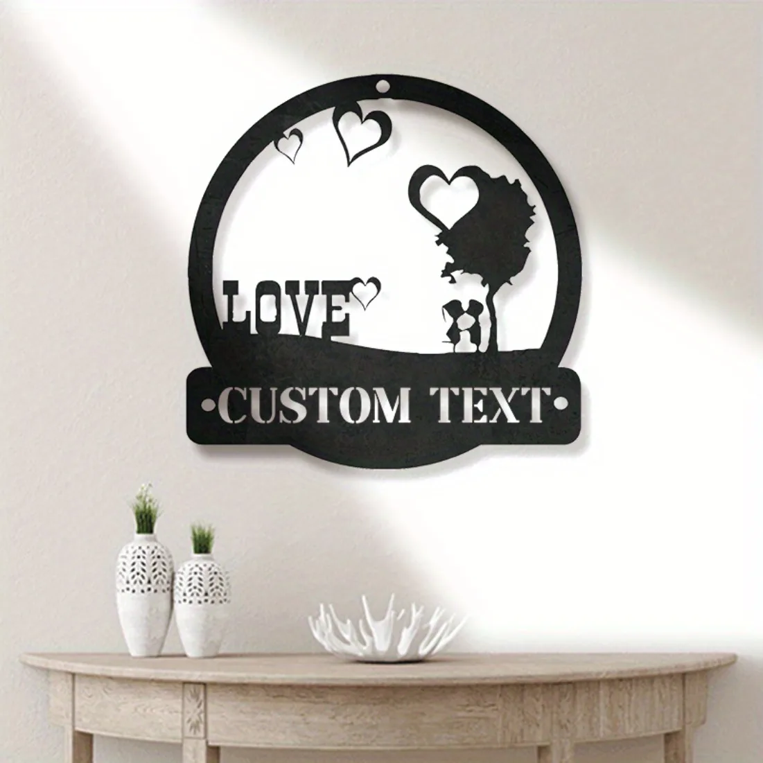 

Personalized Love Metal Sign - Custom Contemporary Wall Art Essential | Wedding, Valentine's Day & Home Decor Accent.