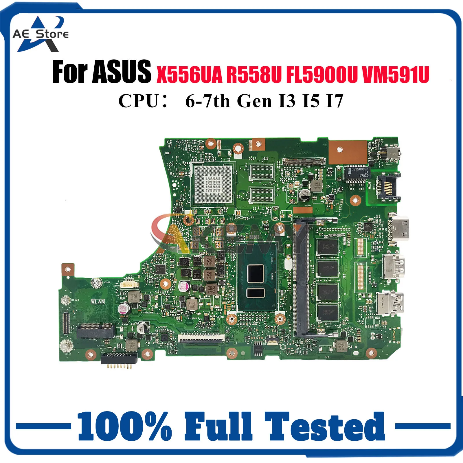 

Материнская плата X556UA для ноутбука ASUS X556UV X556UJ X556UQ X556URK VM591U X556UF FL5900U X556U X556UQK R558U, материнская плата I3 I5 I7 CPU