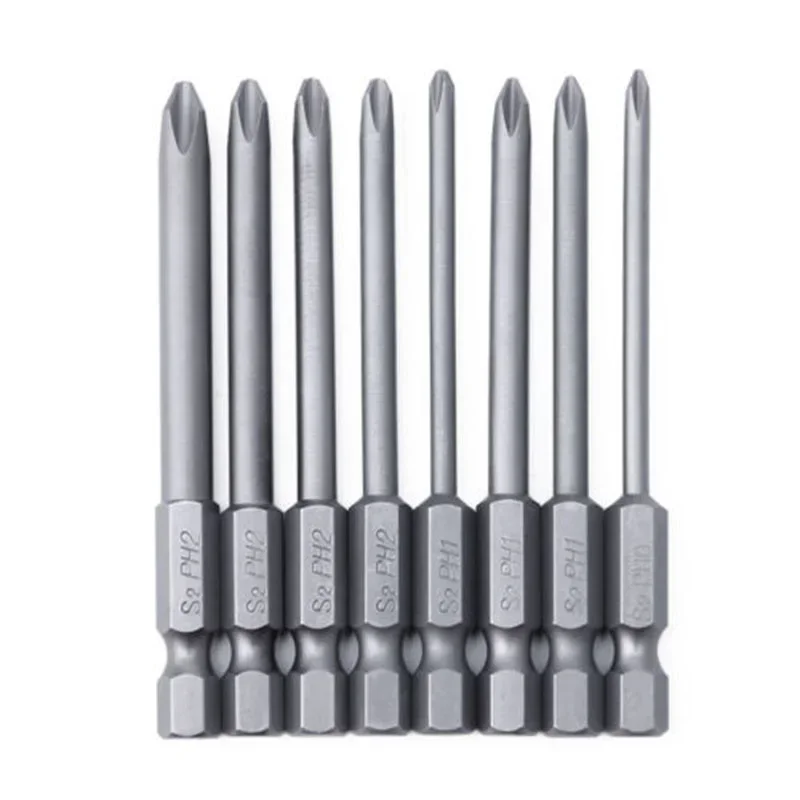 8pcs 75mm Long Magnetic Cross Head Alloy Steel Screwdriver Bits Set Tamper Proof Security Drill Bit Set Screw driver Bits