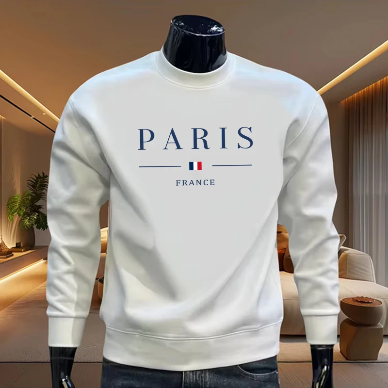 2023 wiosna nowy nabytek męska moda paryjska sweter z długim rękawem T-shirt wysokiej jakości strona główna na zewnątrz Casual ciepłe miękkie bluzy
