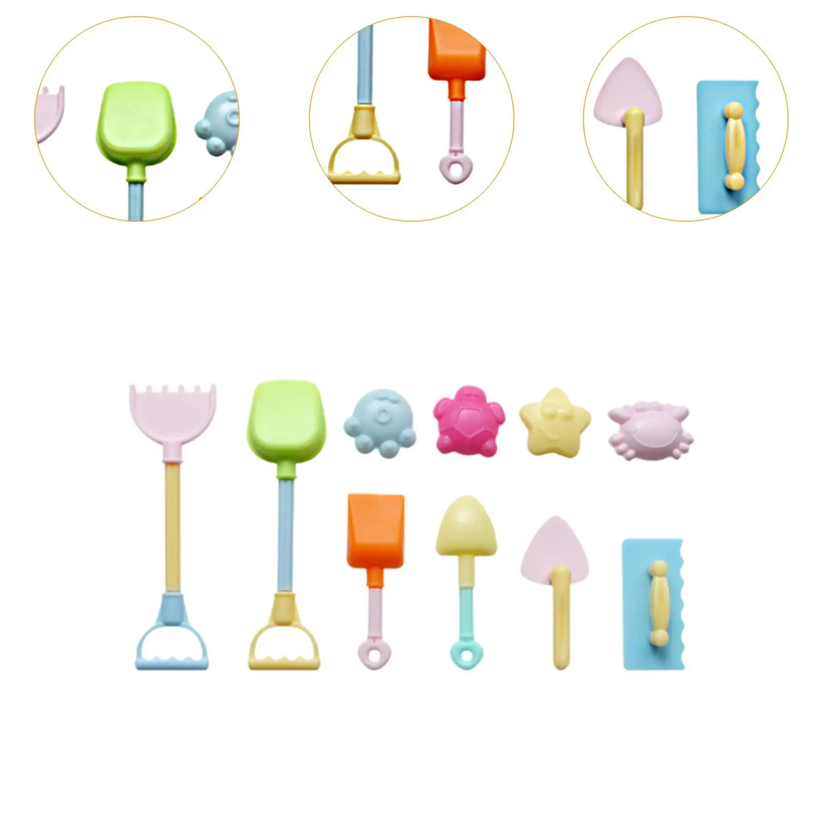 Jouets de sable de plage, accessoires de moule créatif, activité de moule de château en plein air, ensemble d'outils 1/6, outil de creusement de sable, cadeau d'été