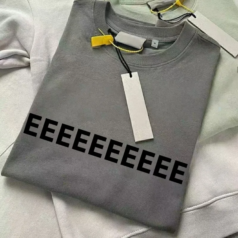 

Classic Style Chest Single Row Silicone Letter T-shirt Fashion Loose Cotton Men's Round Neck Short Sleeved Couple T-shirt TEES