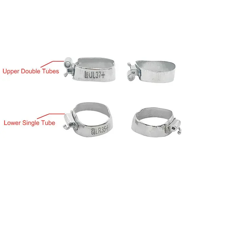 320Pcs/Kit Dental Orthodontic Molar Plain Bands Roth/MBT 022 Bands & Buccal Tubes U2/L1 Tube #33-#40