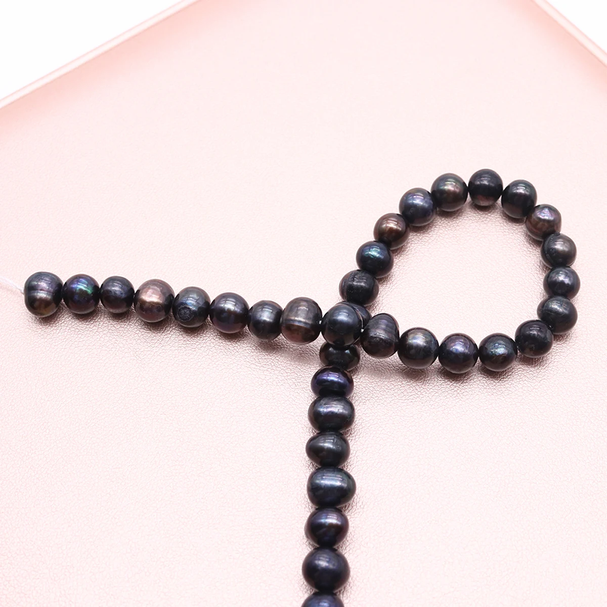 Natural Freshwater Pearl Beads Nearround Black Pearl Loose Spacer Beaded for Making DIY Jewerly Necklace Bracelet Earrings 8-9mm