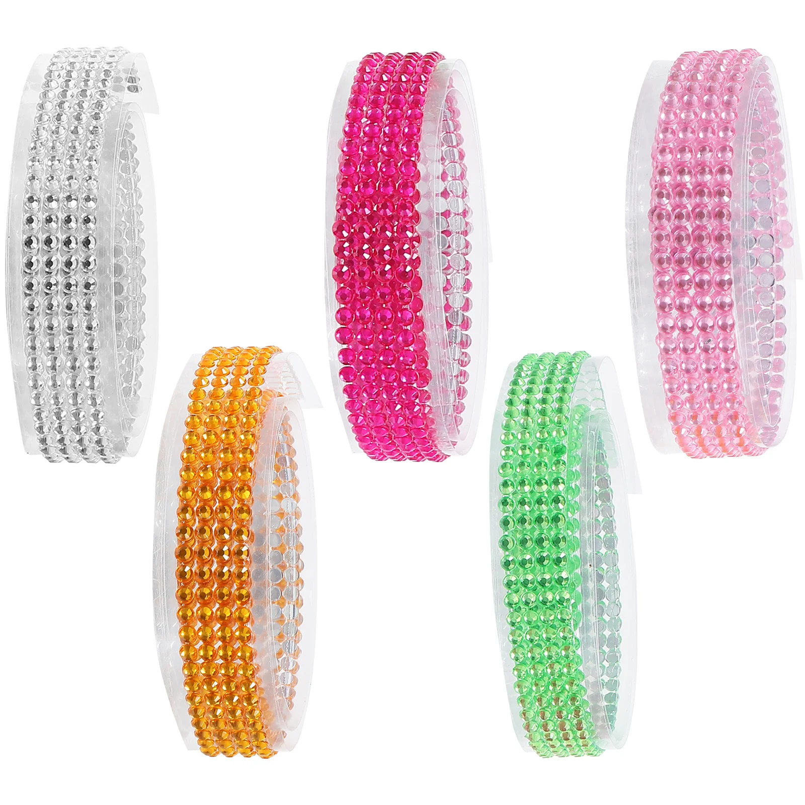 

5 Rolls Diamond Tape Yards Self Adhesive Rhinestone Strips Sticker Stickers Ribbon Ribbons