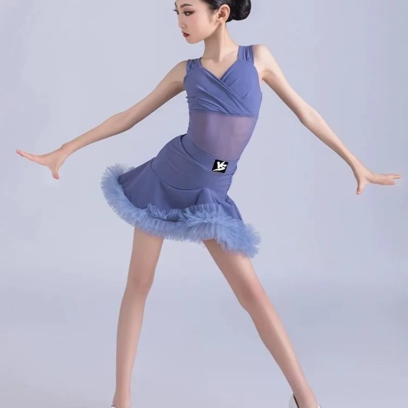 New Latin Dance Suit Dance Practice Set Suspender High Sense Summer Internet Celebrity Girls Children