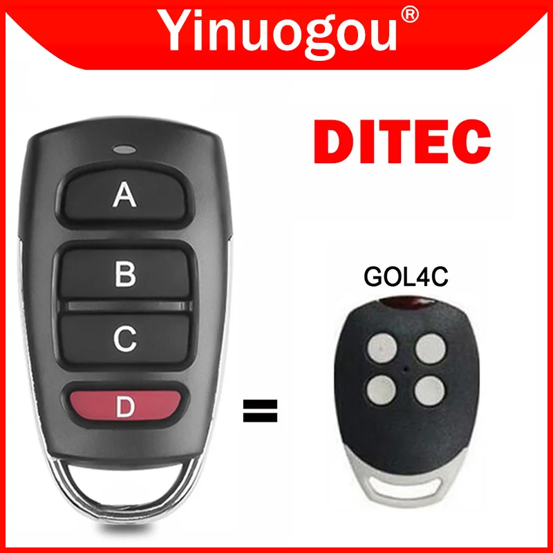 

New DITEC GOL4C 433.92mhz Garage Door Remote Control Replacement Garage Command Door Opener 433MHz Handheld Wireless Transmitter