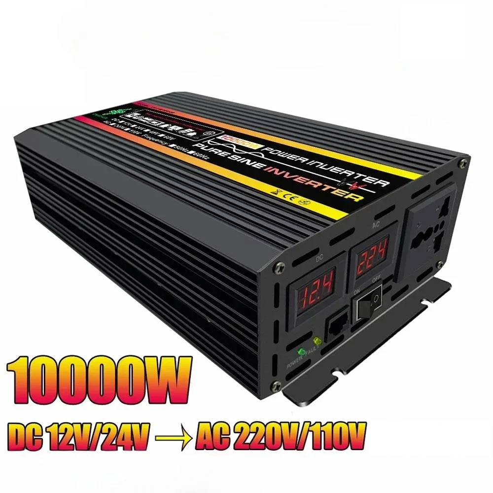 10000W-20000W Pure Sine Wave Power Inverter Car Solar Inverter Voltage Transformer DC 12V To AC 220V Socket Converter Invertor