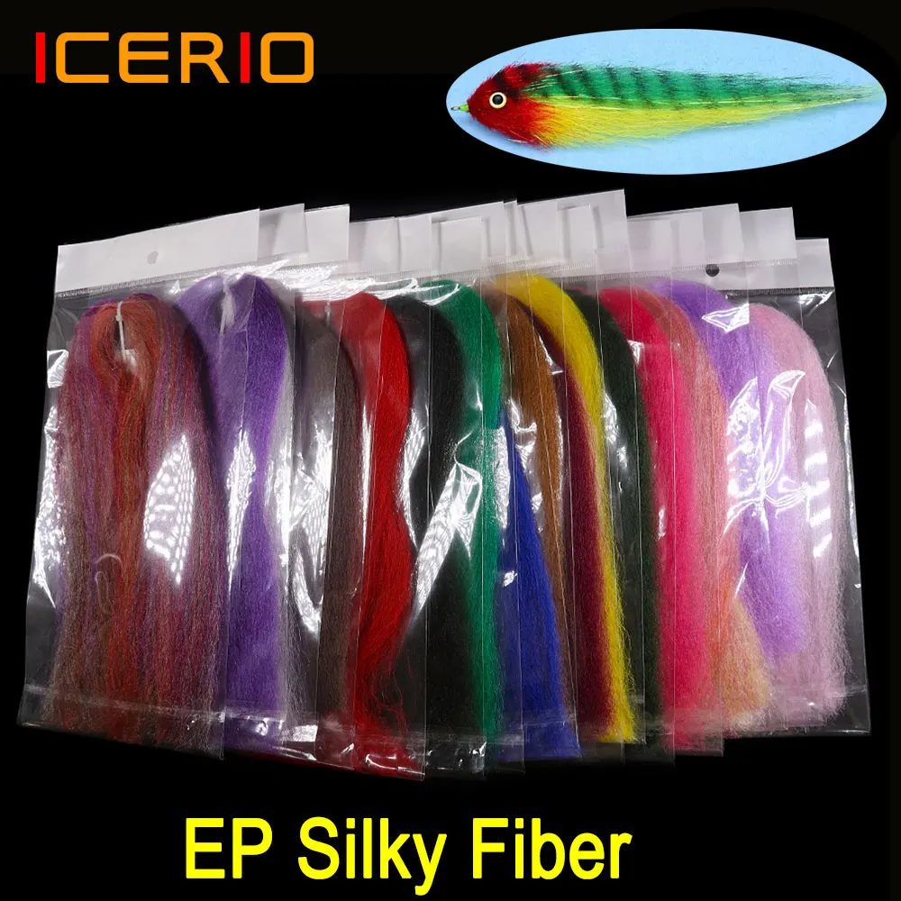 ICERIO 50cm Long EP Silky Fiber Fly Tying Material Fine Synthetic Hair TRIGGER POINT Minnow Fiber Soft Baitfish Body Fly Tying