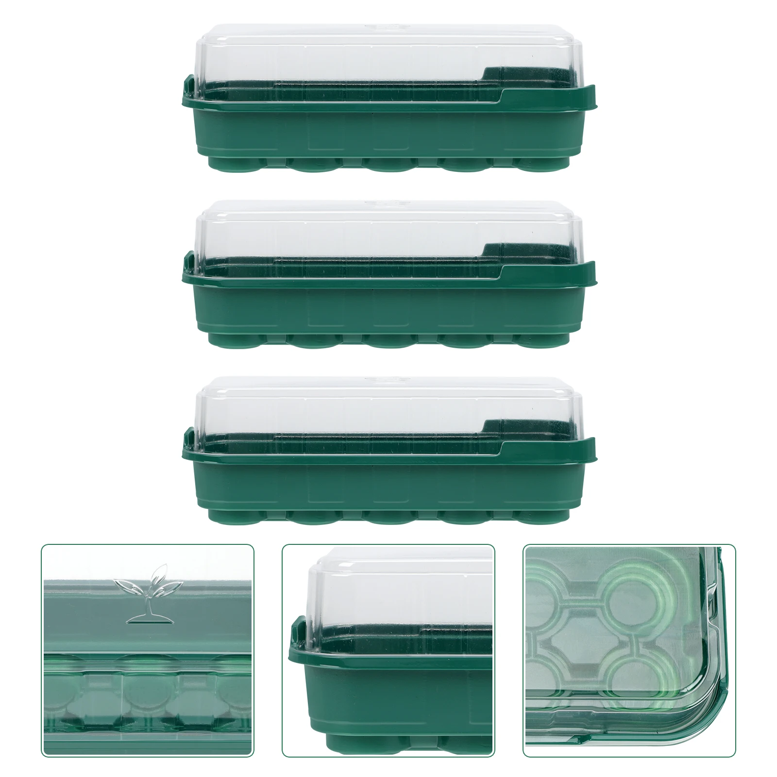 

3Pcs Plants Nursery Tray Premium Plastic Germination Trays for Garden Greenhouse Vegetables Flower Starting Growing Kit