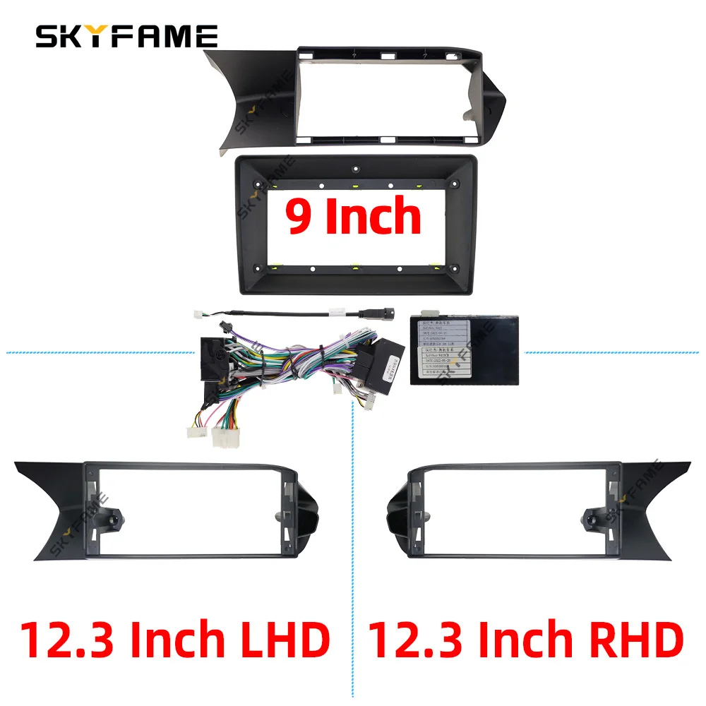 

SKYFAME 9/12.3 Inch Car Frame Fascia Adapter Canbus Box Android Radio Dash Fitting Panel Kit For Benz C Class C180 C300 W204
