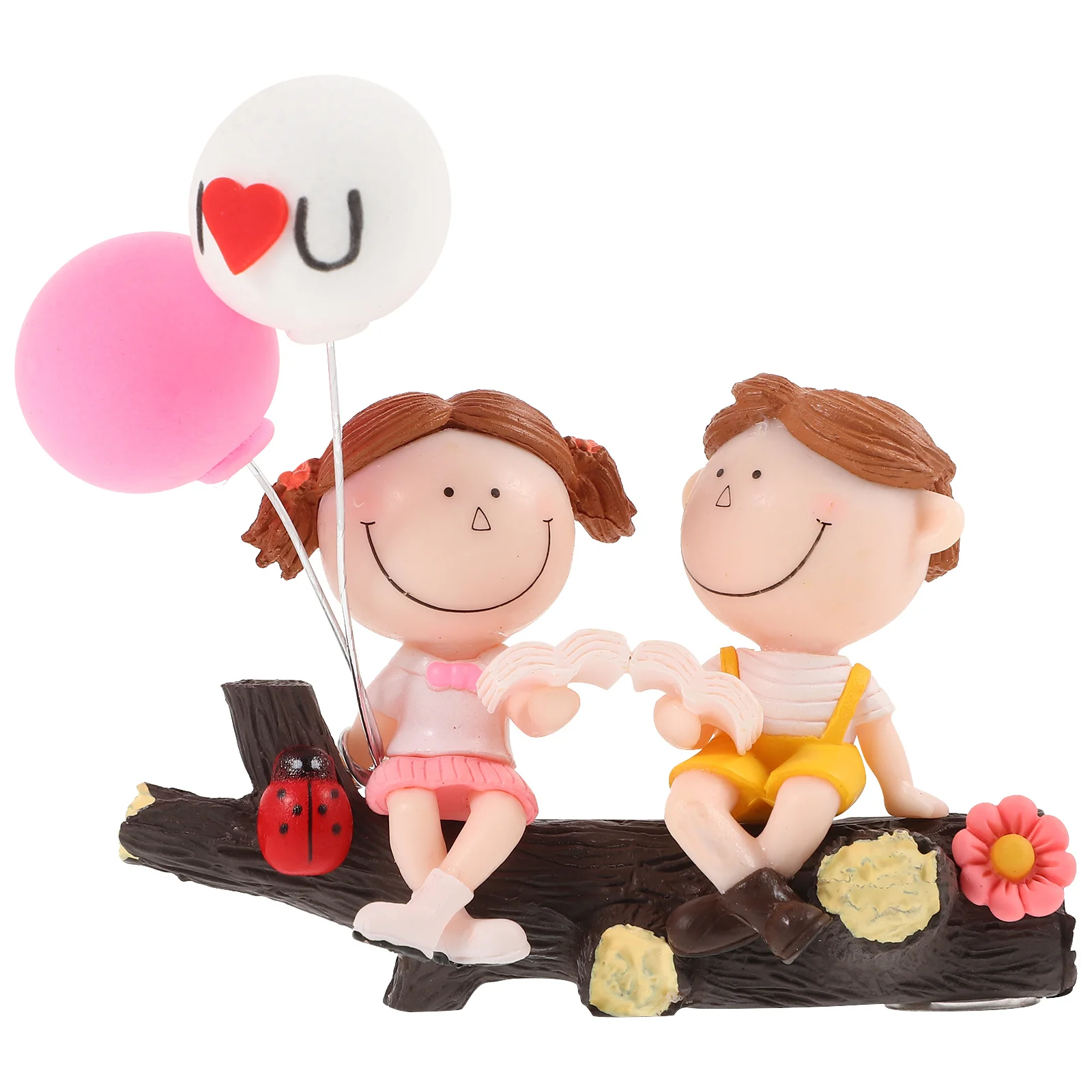 

Car Dashboard Couple Decoration Resin Craft Romantic Love Symbol for Car Interior Accessory Lightweight Flat Bottom Design