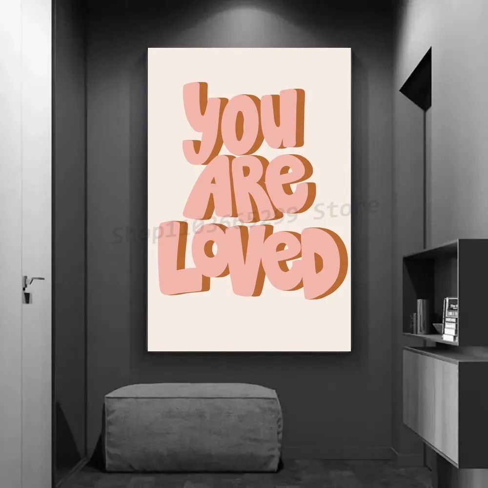 1pc Bauhaus Words Quote Pink Self-adhesive Art Poster Waterproof Paper Sticker Coffee House Bar Room Wall Decor