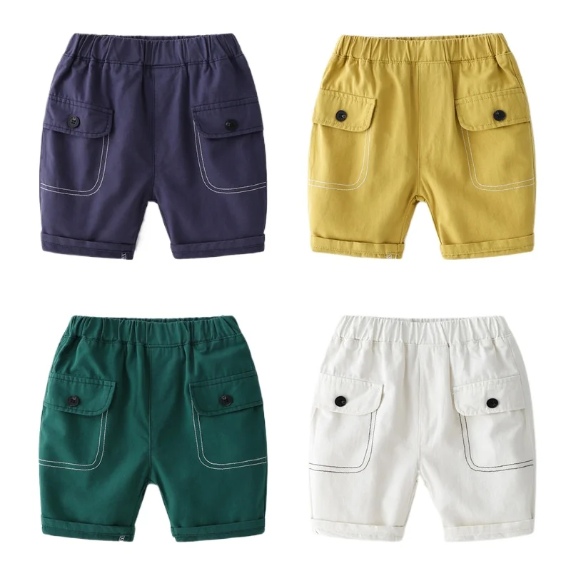 

Toddler Boys Shorts Elastic Waist Kids Knee Length Pants Summer Children's Clothes