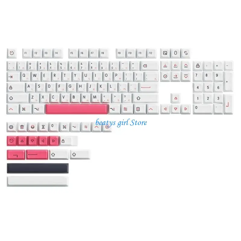 

C7AB Keycaps 126PCS White Keycap Set XDA Profile Full Set Keycap Thick PBT Dye Sublimations for Game Mechanical Keyboards