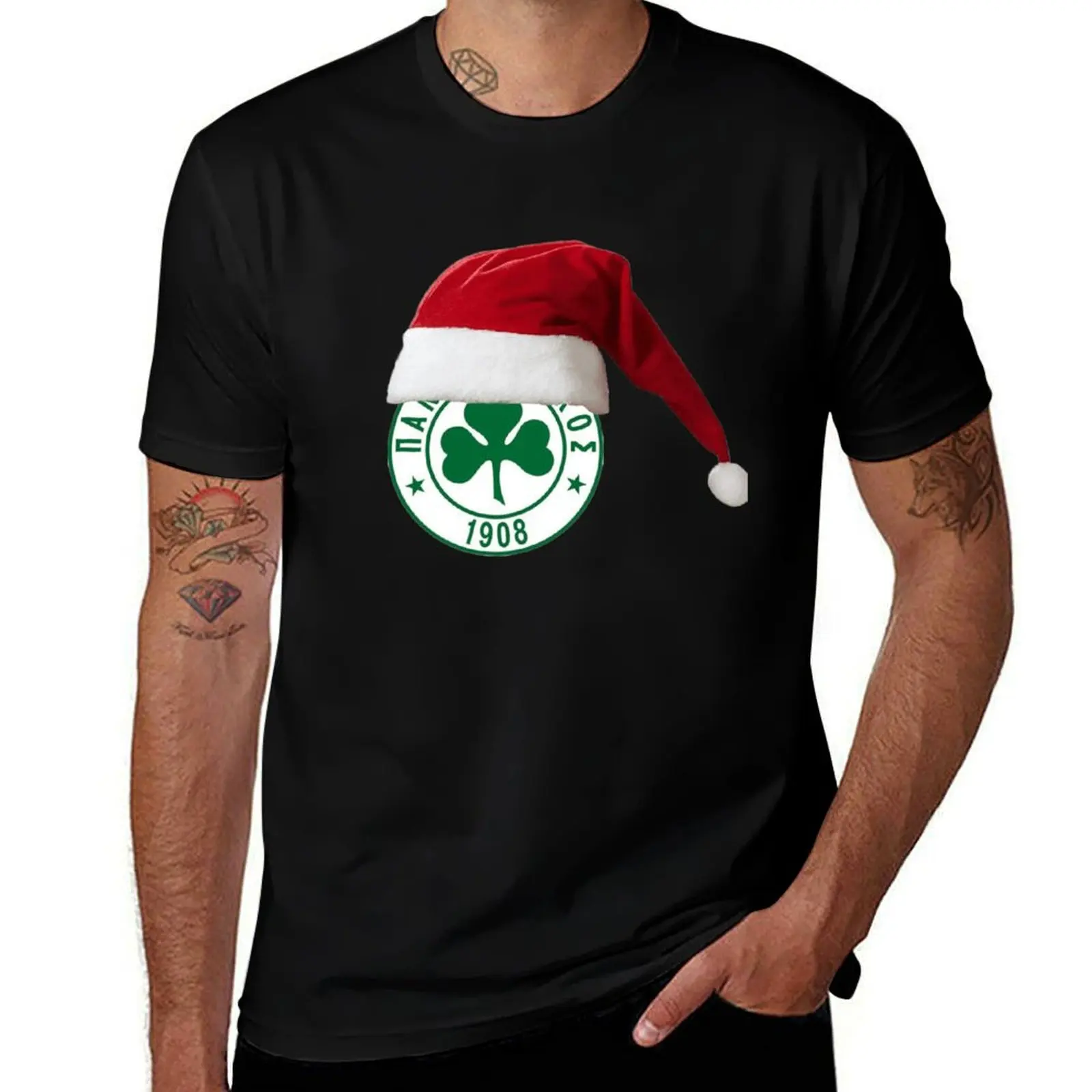 

Panathinaikos Football Club Christmas Edition T-Shirt cotton t shirts man 100% man t shirts cotton