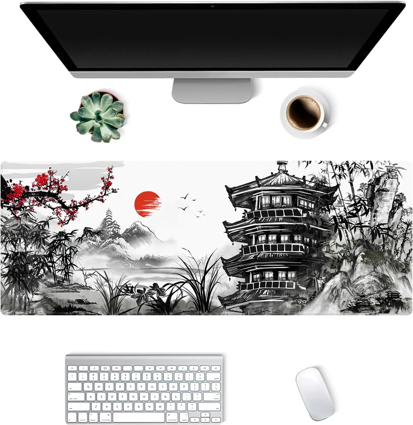 

Gaming Mousepad Japanese Cherry Blossom Large Mouse Pad Desk Mat Rubber Keyboard Desk Pad for Computer Laptop Gaming Office Home