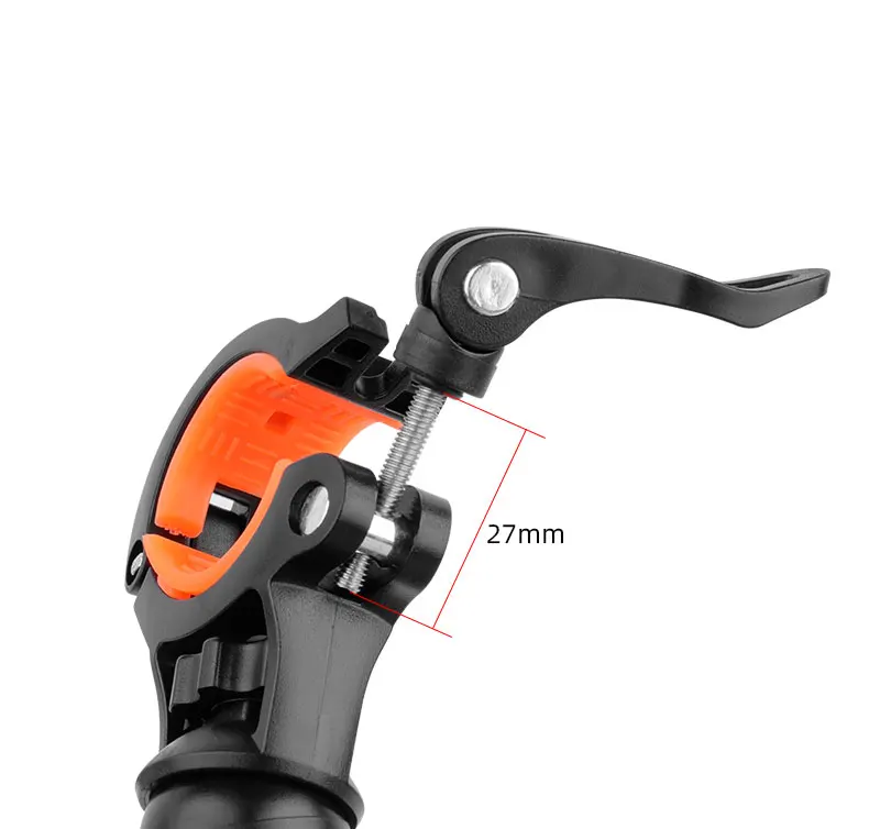 Deemount 360°Rotation Tilting Adjustable Bike Lamp Flashlight Stand Mount Universal Cycling Clip Clamp LED Torch Holder