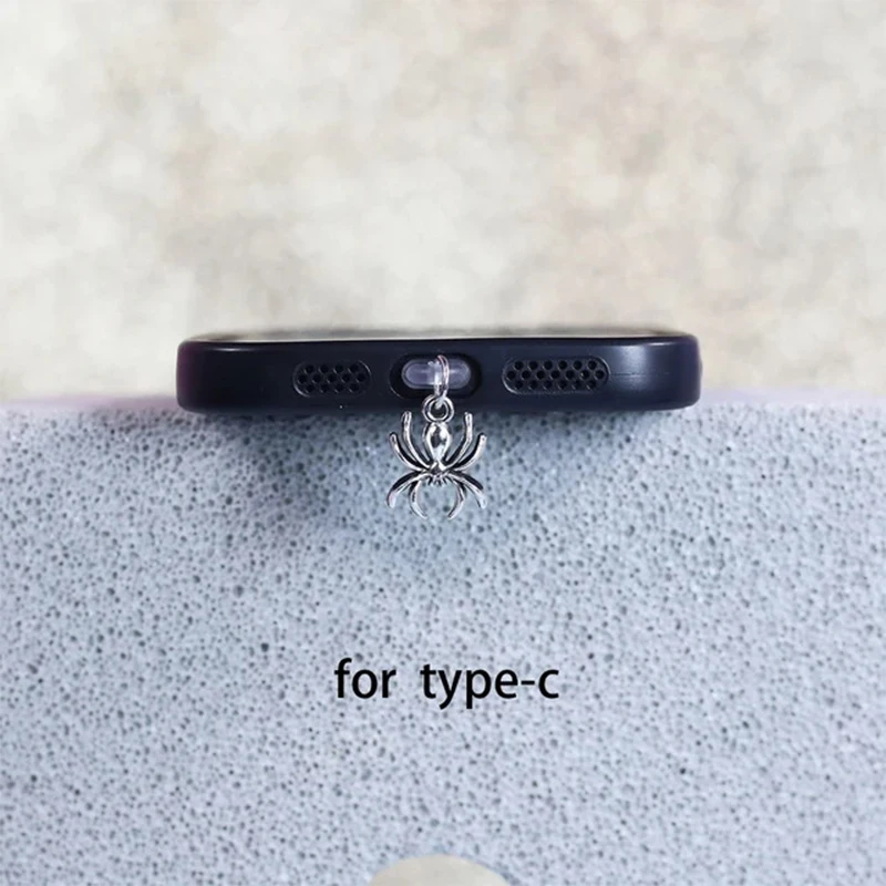 Phone Dust Plug Cute Spider Phone Accessory Pendant Decoration For IPhone Type-C Charging Interface image 5