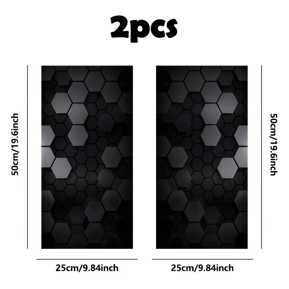 2 pieces of black checkered car stickers, made of vinyl material, suitable for vehicle B-pillar doors, perfect gift