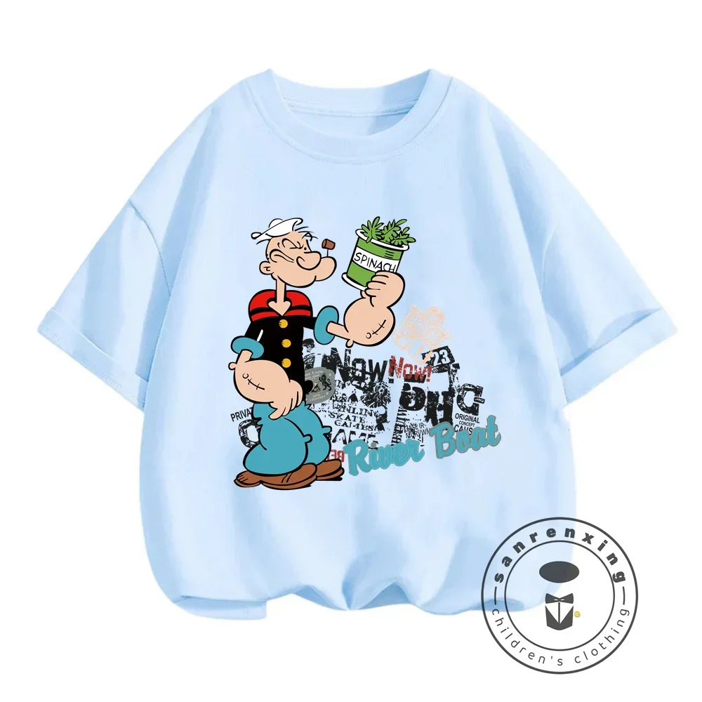 Popeye the Sailor Tees for Summer Bliss Fashionable Soft Hip-Hop Chic Budget-Friendly Casual Styles for Boys and Girls