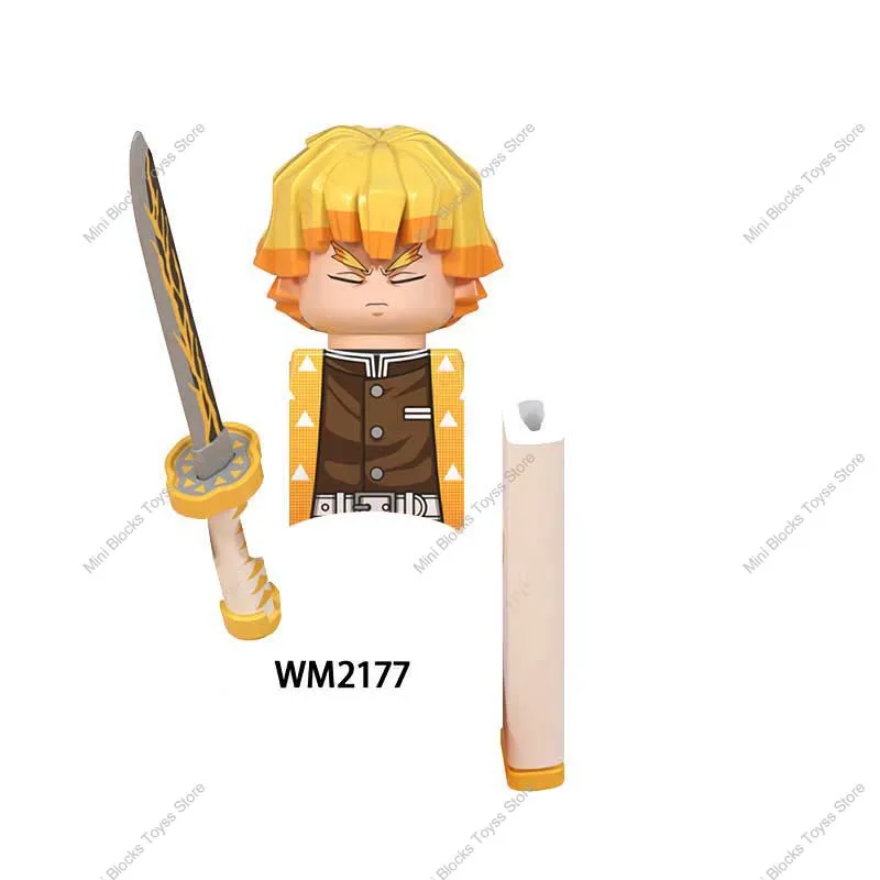 WM6163 Demon Slayer Blocks Giyuutarou Douma Kibutsuji Muzan Gyokko Mini Anime Cartoon Figures Action Toy Bricks Kids WM6162