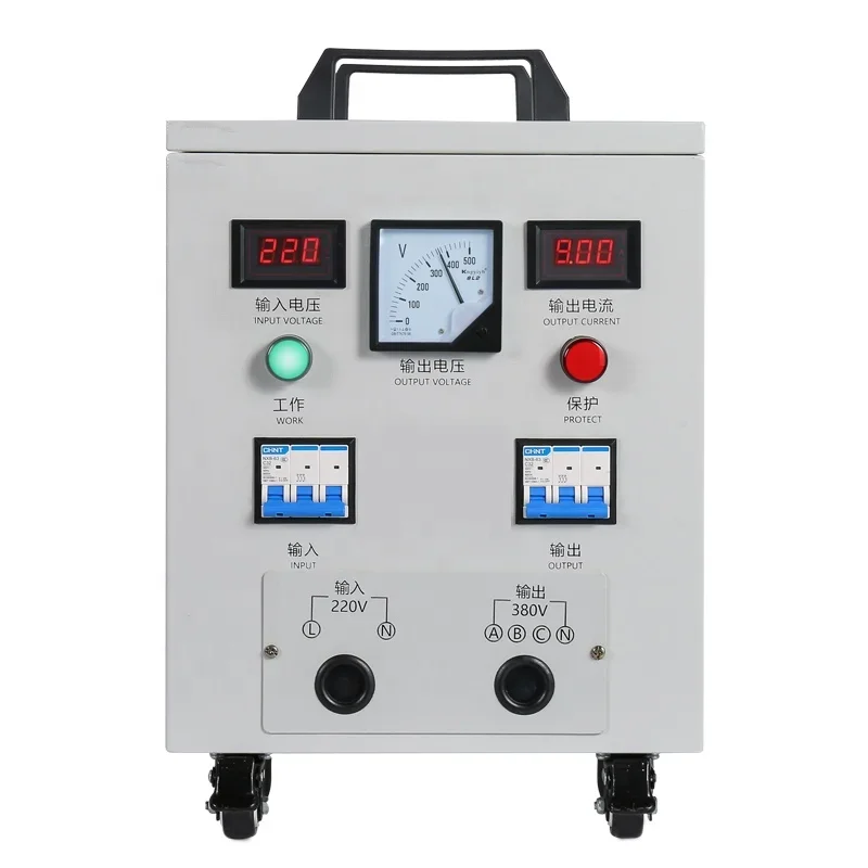 

Single Phase 220V To 3 Phase 380V IGBT Phase Inverters Converters Transformer Hot 6000W 15KW Electronic LCD AUTOTRANSFORMER 10MS