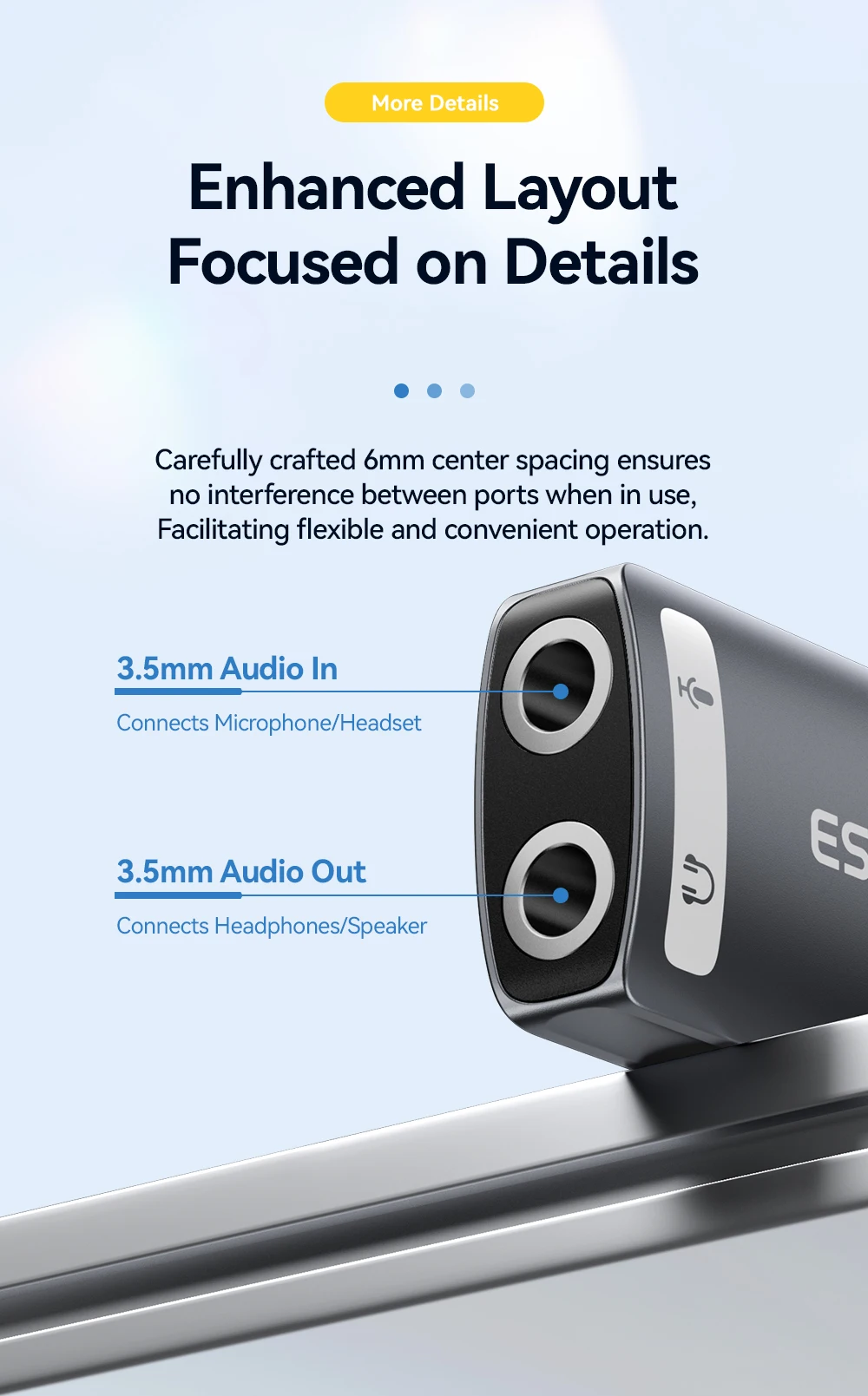 Essager USB-Soundkarte, externe Mini-Soundkarte, USB auf 3,5 mm Schnittstelle, Stereo-Audio-Adapter für PS4, PS5, Switch, Laptop-Headset – Detail 8