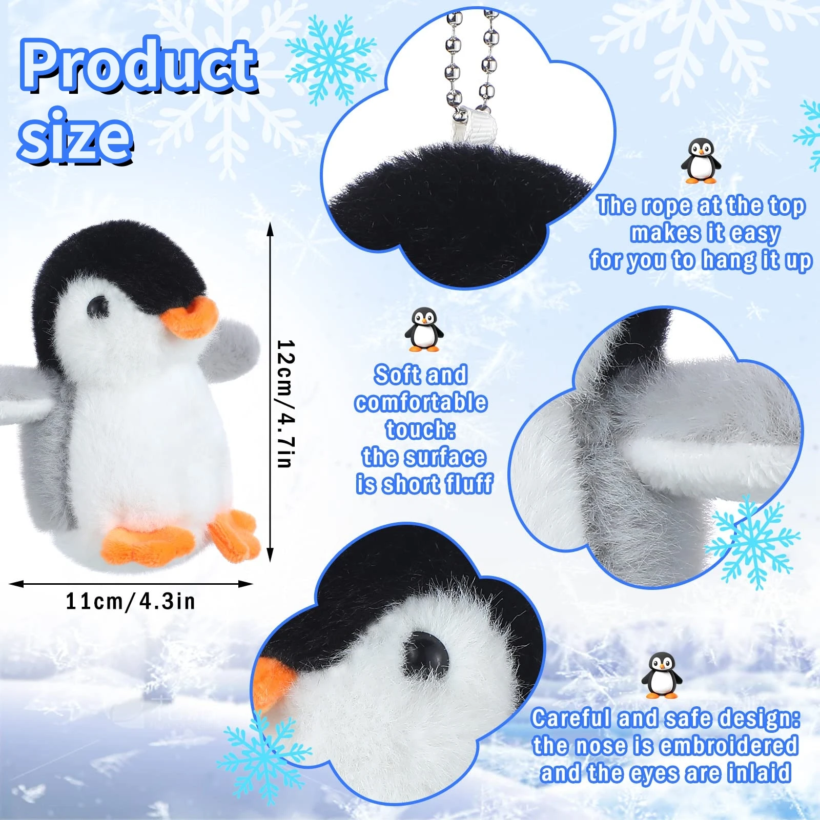 9-96 pçs mini pinguim de pelúcia pendurado pinguim brinquedos pequeno pinguim chaveiro meia dos namorados coisas presentes de aniversário