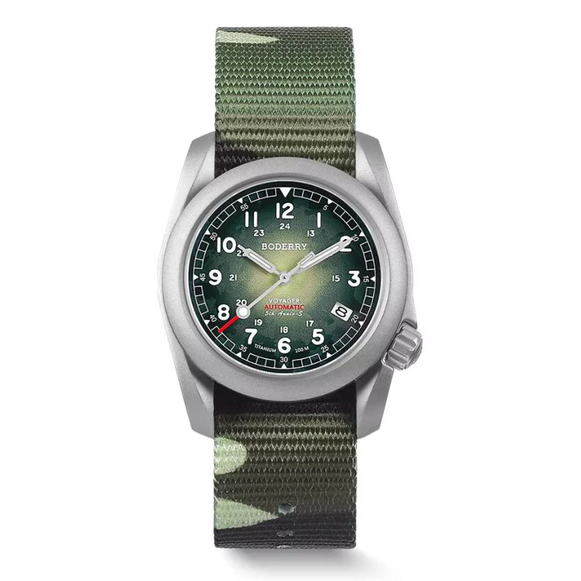 YELANG BODERRY Männer Automatische Uhr 40 MM Pliot Titan Mechanische Armbanduhr 100 m Wasserdicht Saphir C3 Leucht Nylon Armband Sport 9