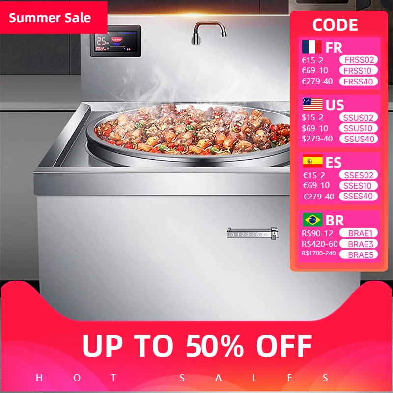 상업용 인덕션 대형 냄비 스토브 6KW 주방 대형 프라이팬 스토브 8KW 고출력 오목 인덕션 스토브 산업용 스토브